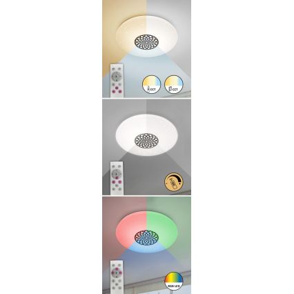 Rabalux - LED RGB Stmievateľné stropné svietidlo LED/24W/230V Wi-Fi 3000-6500K pr. 39,5 cm + diaľkové ovládanie