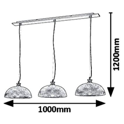 Rabalux 5460 - Luster na lanku PETRINA 3xE27/40W/230V