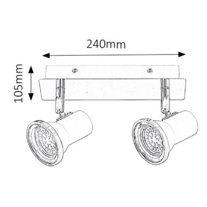 Rabalux - LED Kúpeľňové bodové svietidlo 2xGU10/4,5W/230V