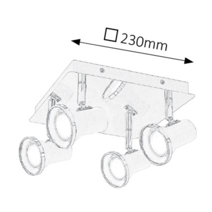 Rabalux - LED Kúpeľňové podhľadové svietidlo 4xGU10/4,5W/230V IP44