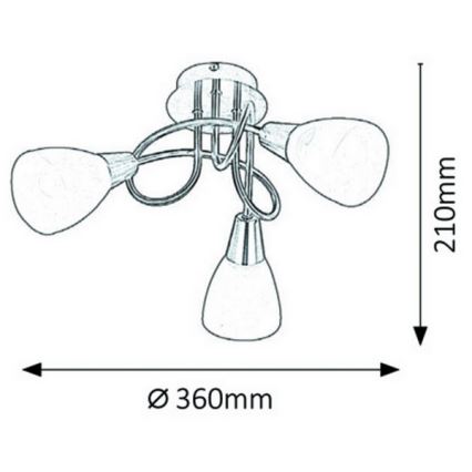 Rabalux - Prisadený luster 3xE14/40W/230V matný chróm