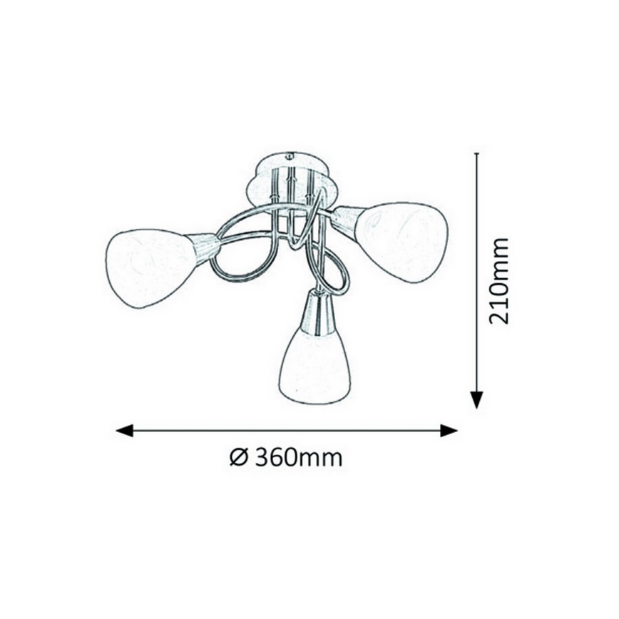 Rabalux - Prisadený luster 3xE14/40W/230V matný chróm