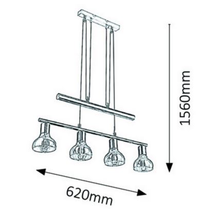 Rabalux 5551 - Luster na lanku HOLLY 4xE14/40W/230V zlatá