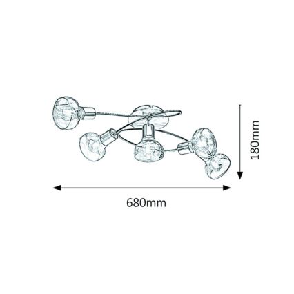 Rabalux - Prisadený luster 5xE14/40W/230V zlatá