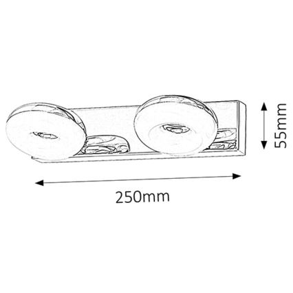 Rabalux - LED Kúpeľňové svietidlo 2xLED/5W/230V