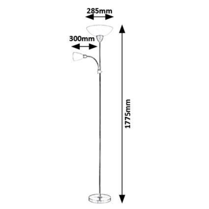 Rabalux - Stojacia lampa 1xE27/40W/230V + 1xE14/40W/230V