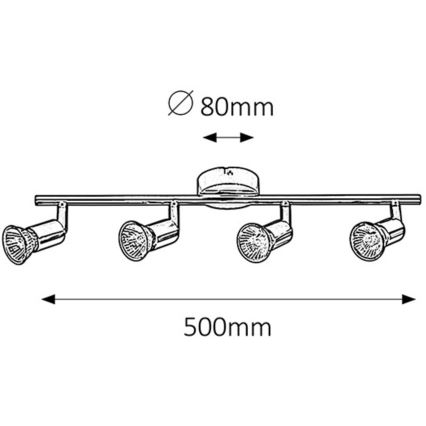 Rabalux - Bodové svietidlo 4xGU10/50W/230V