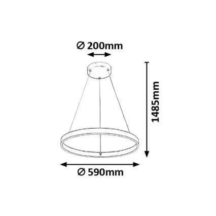 Rabalux - LED Stmievateľný luster na lanku LED/36W/230V + diaľkové ovládanie