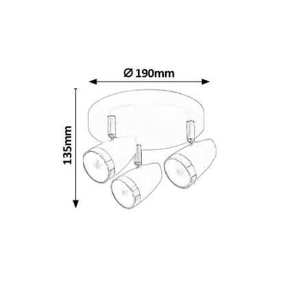 Rabalux - LED Bodové svietidlo 3xLED/4W/230V