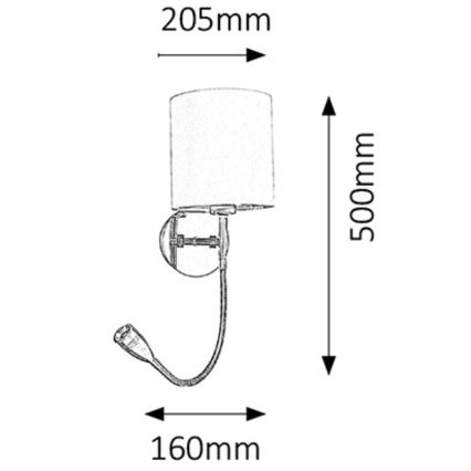 Rabalux  - LED Nástenné svietidlo 1xE27/40W+LED/3W