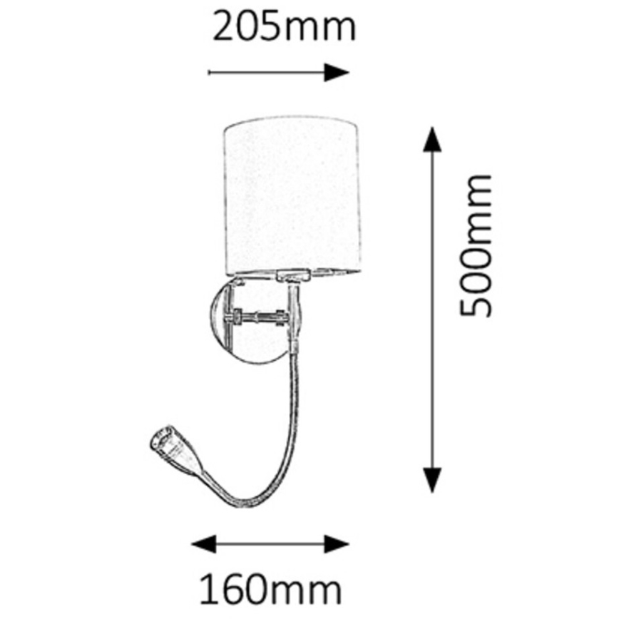 Rabalux  - LED Nástenné svietidlo 1xE27/40W+LED/3W