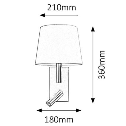 Rabalux - Nástenné svietidlo E27/40W + LED/3W