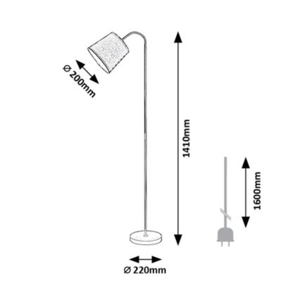 Rabalux - Stojacia lampa 1xE27/25W/230V šedá