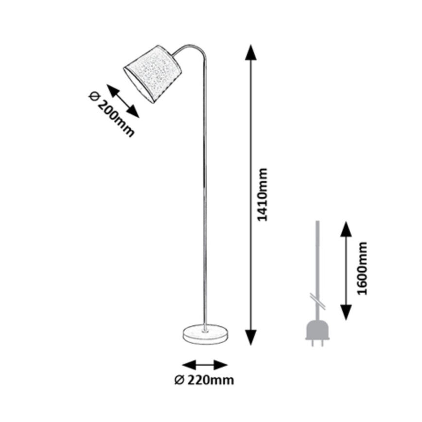 Rabalux - Stojacia lampa 1xE27/25W/230V šedá