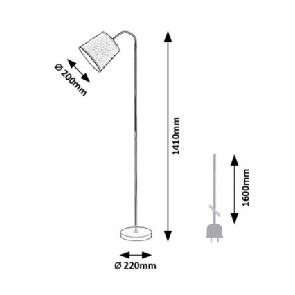 Rabalux - Stojacia lampa 1xE27/25W/230V čierna