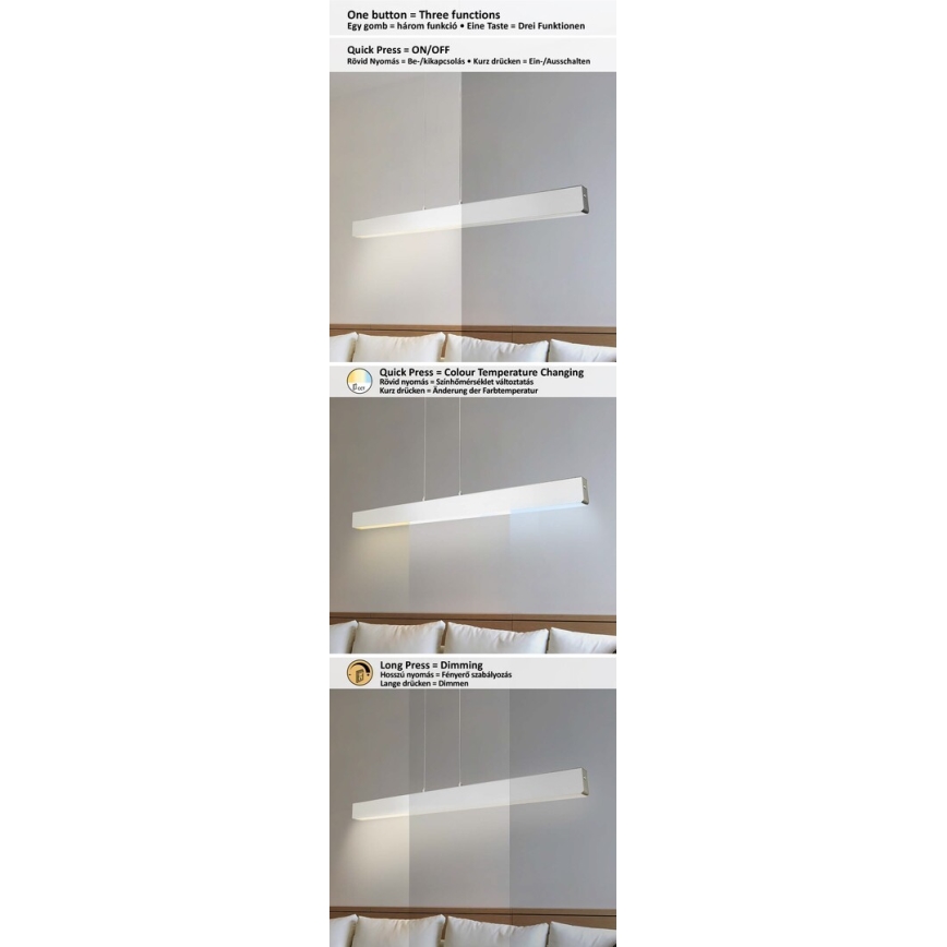 Rabalux - LED Stmievateľný luster na lanku LED/24W/230V 2700/4000/6500K 120 cm