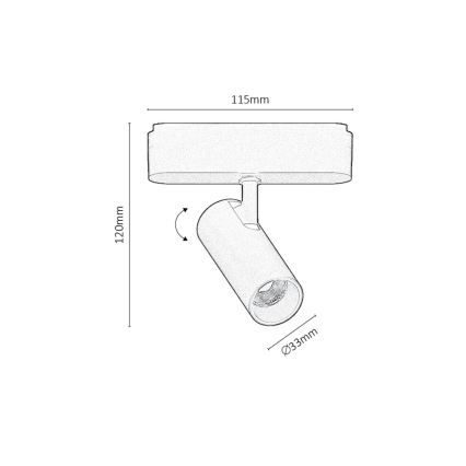 Rabalux - LED Bodové svietidlo do 1-fázového lištového systému LED/6W/230V 4000K čierna