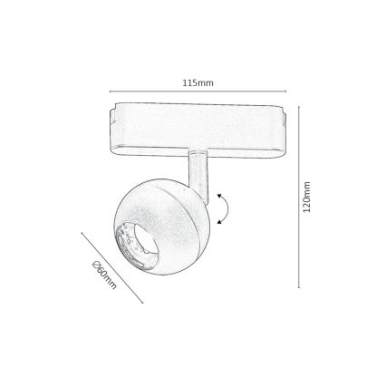 Rabalux - LED Bodové svietidlo do 1-fázového lištového systému LED/5W/230V 4000K čierna