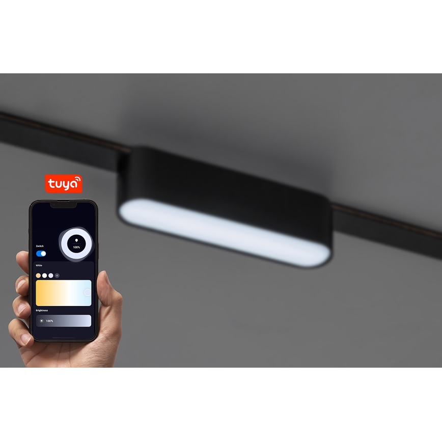 Rabalux - LED Stmievateľné stropné svietidlo do 1-fázového lištového systému LED/6W/24V 2700-5500K Wi-Fi Tuya 11,5 cm čierna