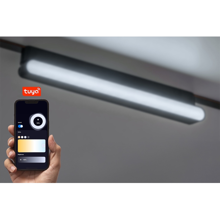 Rabalux - LED Stmievateľné stropné svietidlo do 1-fázového lištového systému LED/13W/24V 2700-5500K Wi-Fi Tuya 33 cm čierna