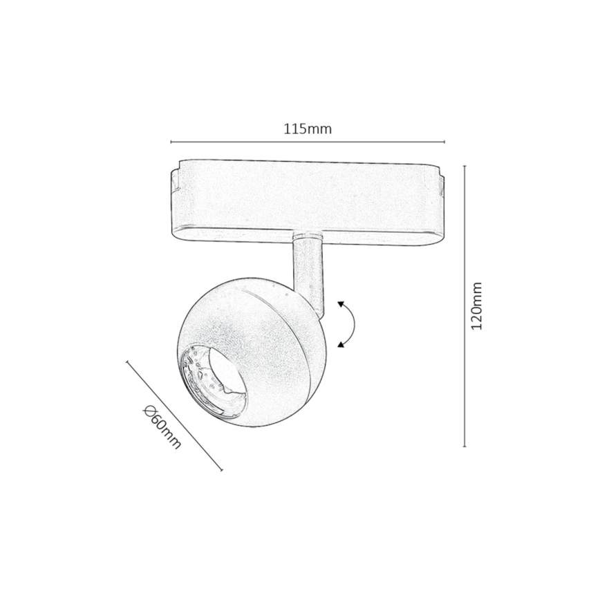 Rabalux - LED Stmievateľné bodové svietidlo do 1-fázového lištového systému LED/5W/24V 2700-5500K Wi-Fi Tuya čierna