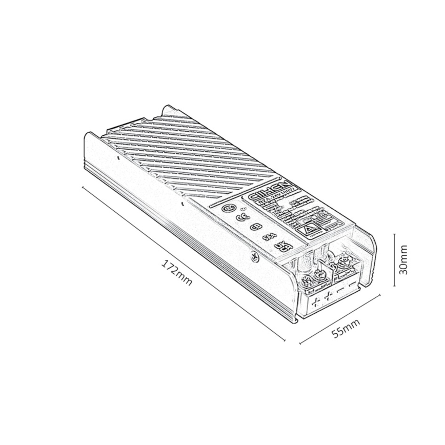 Rabalux - Zapustený napájací zdroj pre svietidlá v lištovom systéme 100W/230V