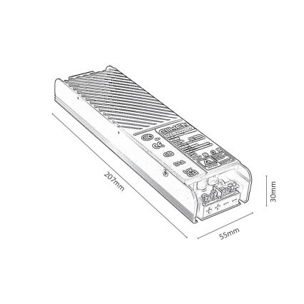 Rabalux - Zapustený napájací zdroj pre svietidlá v lištovom systéme 200W/230V
