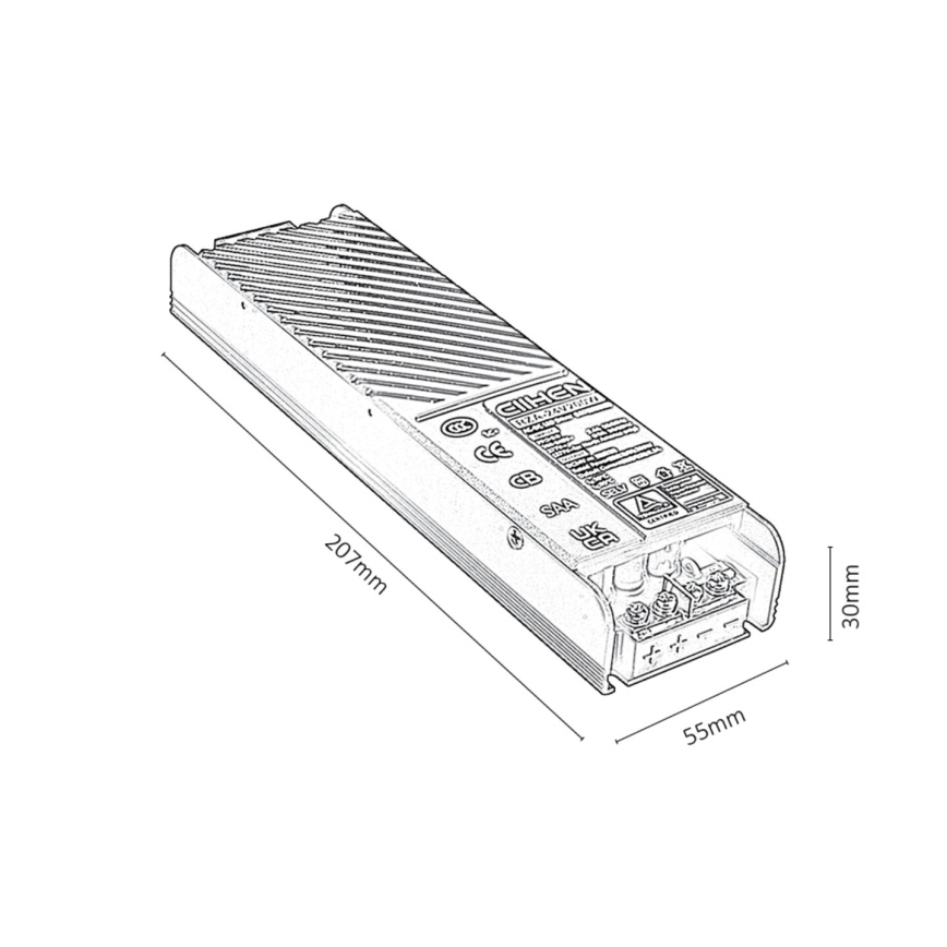 Rabalux - Zapustený napájací zdroj pre svietidlá v lištovom systéme 200W/24V