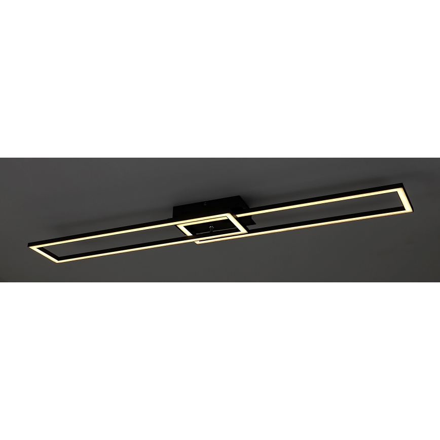 Svietidlo s LED osvetlením je pripevnené k stropu. Skladá sa z dvoch obdĺžnikových a jedného štvorcového rámu v čiernej farbe. Svetlo je teplej bielej farby.