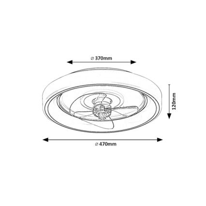 Rabalux - LED Stmievateľný stropný ventilátor LED/67W/230V 3000-6000K + diaľkové ovládanie