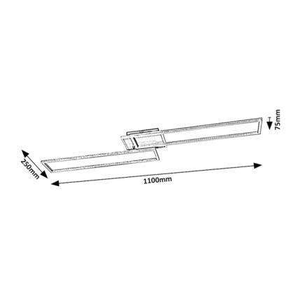 Rabalux - LED Stmievateľné stropné svietidlo LED/40W/230V 2700-6500K Wi-Fi Tuya matný chróm + diaľkové ovládanie 25x110 cm