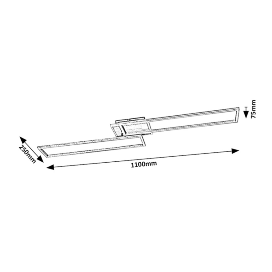 Rabalux - LED Stmievateľné stropné svietidlo LED/40W/230V 2700-6500K Wi-Fi Tuya matný chróm + diaľkové ovládanie 25x110 cm