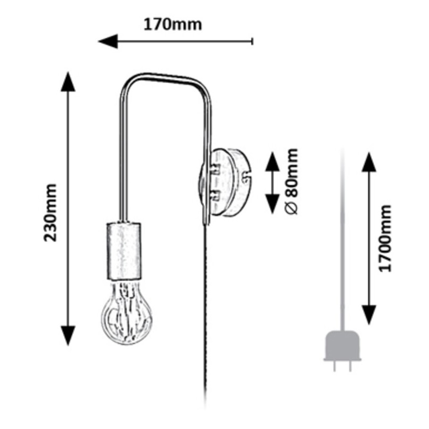 Rabalux - Nástenná lampa 1xE27/40W/230V