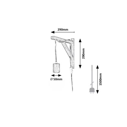 Rabalux - Nástenná lampa 1xE27/60W/230V buk