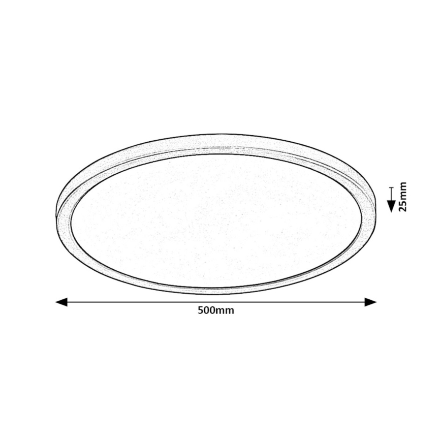 Rabalux - LED Stropné svietidlo LED/36W/230V 3000/4000/6000K pr. 50 cm čierna