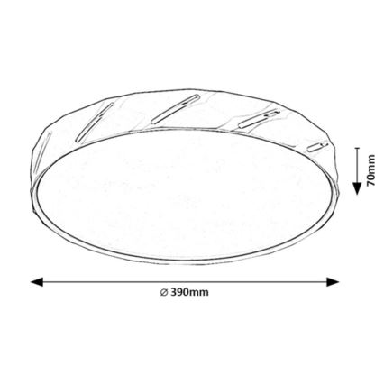 Rabalux - LED Stropné svietidlo LED/25W/230V 4000K pr. 39 cm čierna