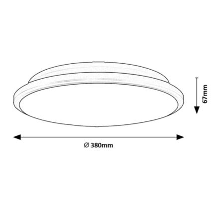 Rabalux - LED Stropné svietidlo LED/24W/230V 3000K čierna 38 cm