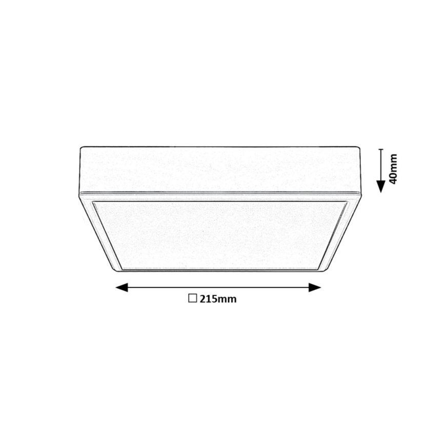 Rabalux - LED Stropné svietidlo LED/22W/230V 3000/4000/6000K 21x21 cm čierna