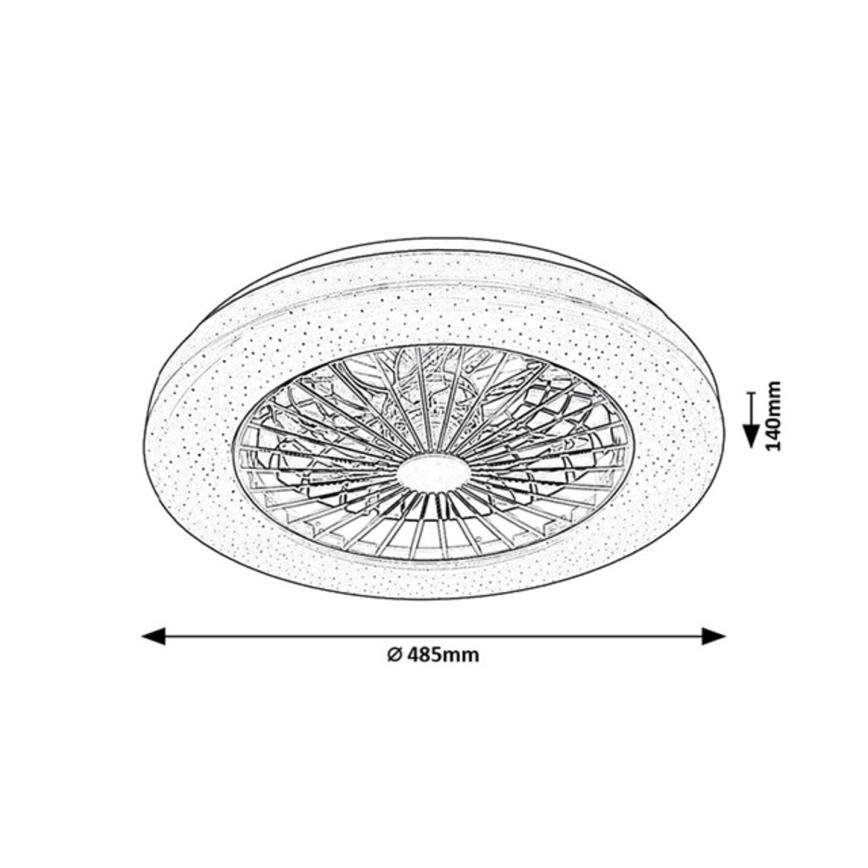 Rabalux - LED Stmievateľné stropné svietidlo s ventilátorom LED/48W/230V 3000-6500K + diaľkové ovládanie