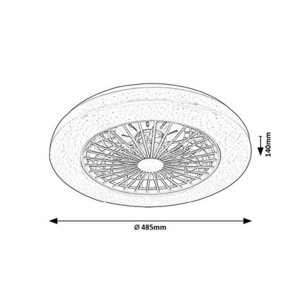 Rabalux - LED RGB Stmievateľné stropné svietidlo s ventilátorom LED/48W/230V 3000-6500K + diaľkové ovládanie
