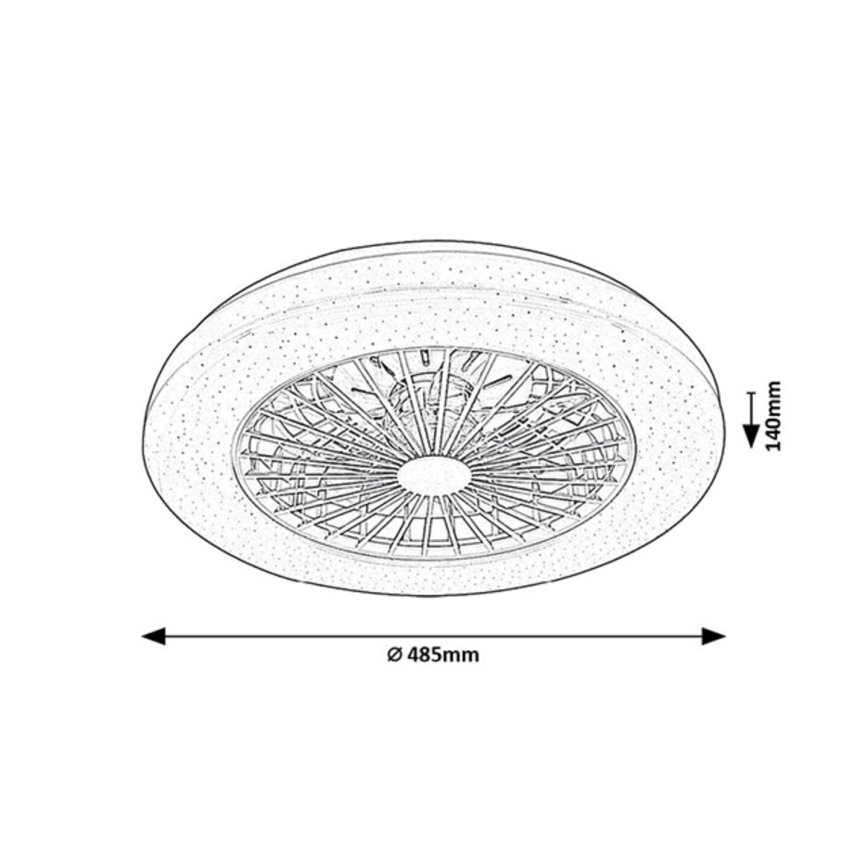 Rabalux - LED RGB Stmievateľné stropné svietidlo s ventilátorom LED/48W/230V 3000-6500K + diaľkové ovládanie