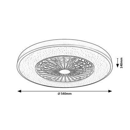 Rabalux - LED Stmievateľné stropné svietidlo s ventilátorom LED/72W/230V 3000-6500K + diaľkové ovládanie