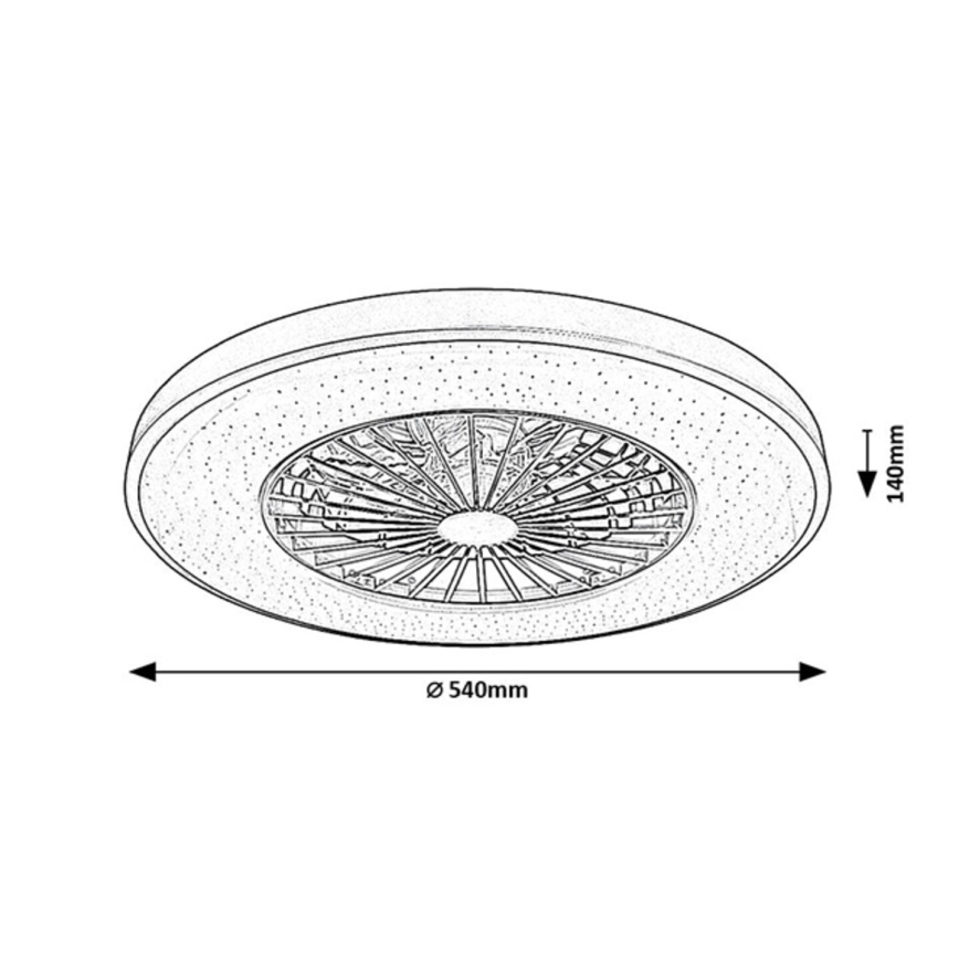 Rabalux - LED Stmievateľné stropné svietidlo s ventilátorom LED/72W/230V 3000-6500K + diaľkové ovládanie