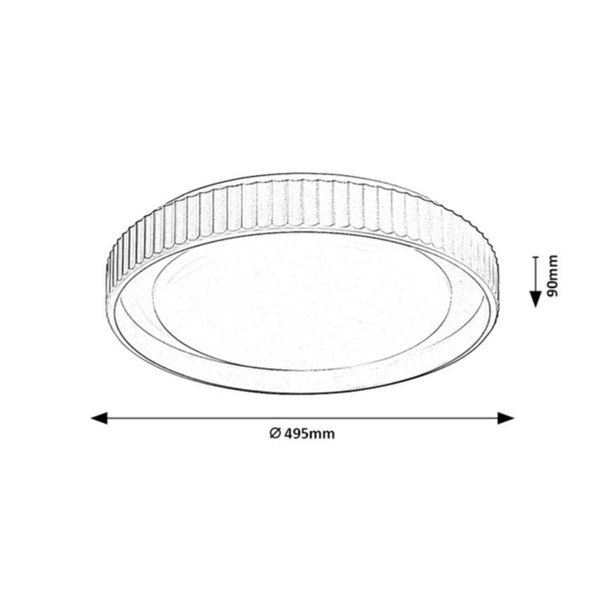 Rabalux - LED Stmievateľné stropné svietidlo LED/48W/230V 3000-6500K pr. 49,5 cm + diaľkové ovládanie