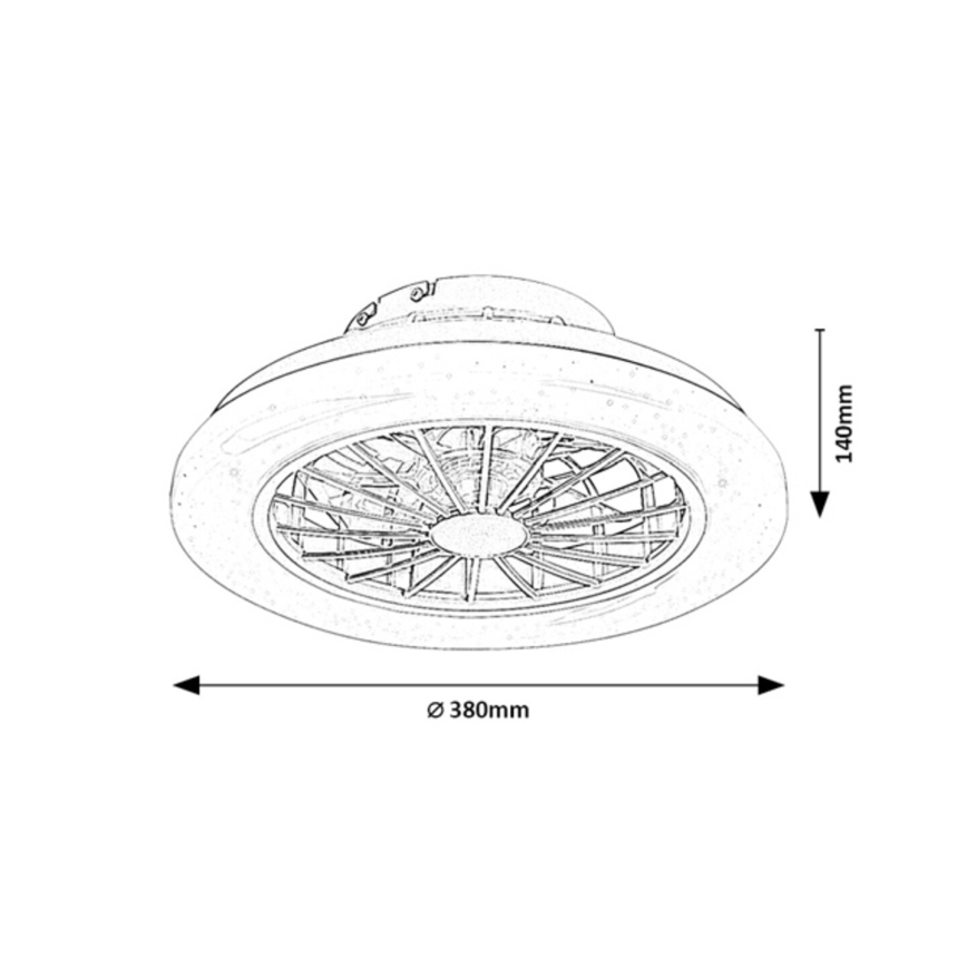 Rabalux - LED stmievateľné stropné svietidlo s ventilátorom LED/24W/230V 3000-6500K + diaľkové ovládanie