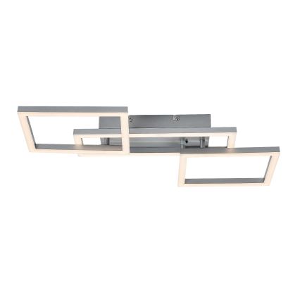 Svietidlo s LED osvetlením, zložené z prekrývajúcich sa štvorcových rámov z hliníka, je pripevnené na strop. Svetlo svieti z vnútra rámov.