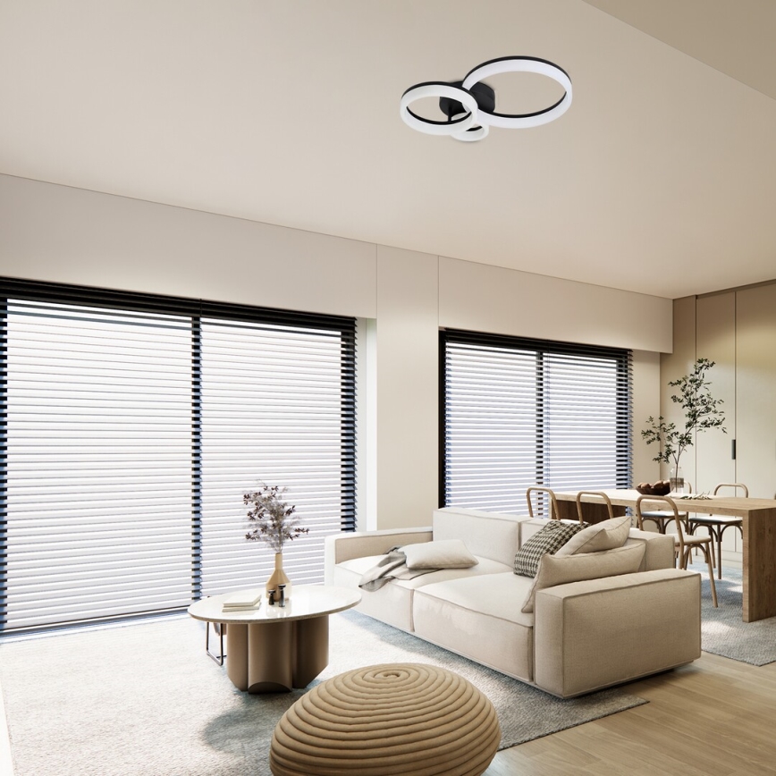 Rabalux - LED Stropné svietidlo LED/24W/230V 3000/4000/6500K čierna 38x51 cm