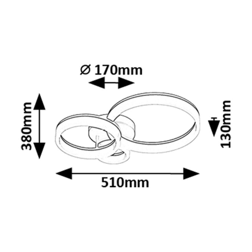 Rabalux - LED Stropné svietidlo LED/24W/230V 3000/4000/6500K čierna 38x51 cm