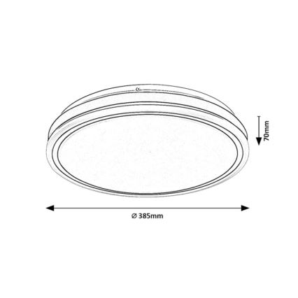 Rabalux - stmievateľné LED stropné svietidlo LED/20W/230V 3000-6500K priemer 38,5 cm čierne + diaľkové ovládanie