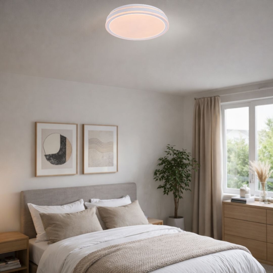 Rabalux - stmievateľné LED stropné svietidlo, 23 W/230 V, 3000–6500 K, priemer 38,5 cm, čierne, s diaľkovým ovládaním